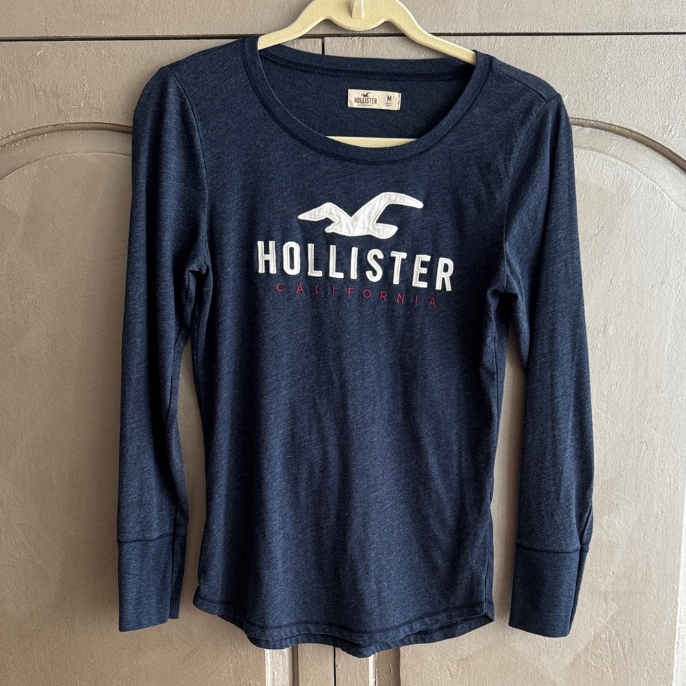 Hollister California Dark Blue Long Sleeve Tee size Medium
